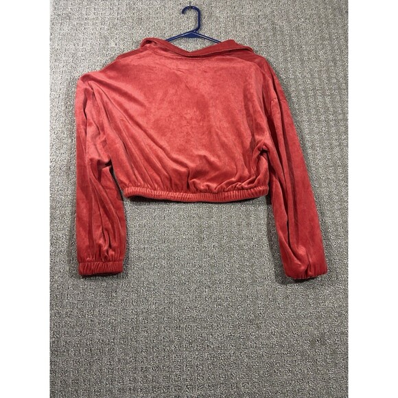 Zoe and Phoebee Track Suit  Womens Large Rust Velour 2 Pc Crop Sweatsuit Set - Picture 8 of 16